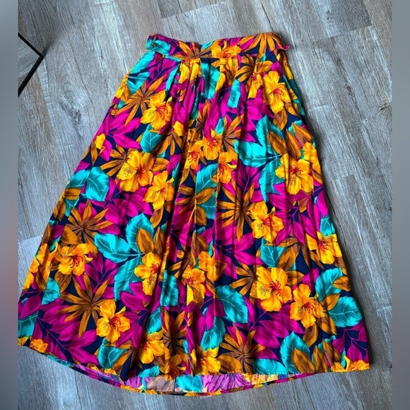 VTG SK & Company Floral Maxi Skirt Pattern Hippie Boho Multi Color Size 12 M L - Picture 1 of 7